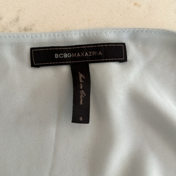 BCBG Maxazria Amerly Light Blue Smoke Peplum Sleeveless - Picture 4 of 4